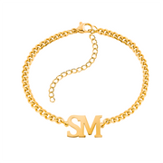 Gourmet name bracelet with 2 letters - variant Cambria