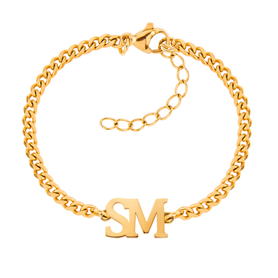 Gourmet name bracelet with 2 letters - variant Cambria