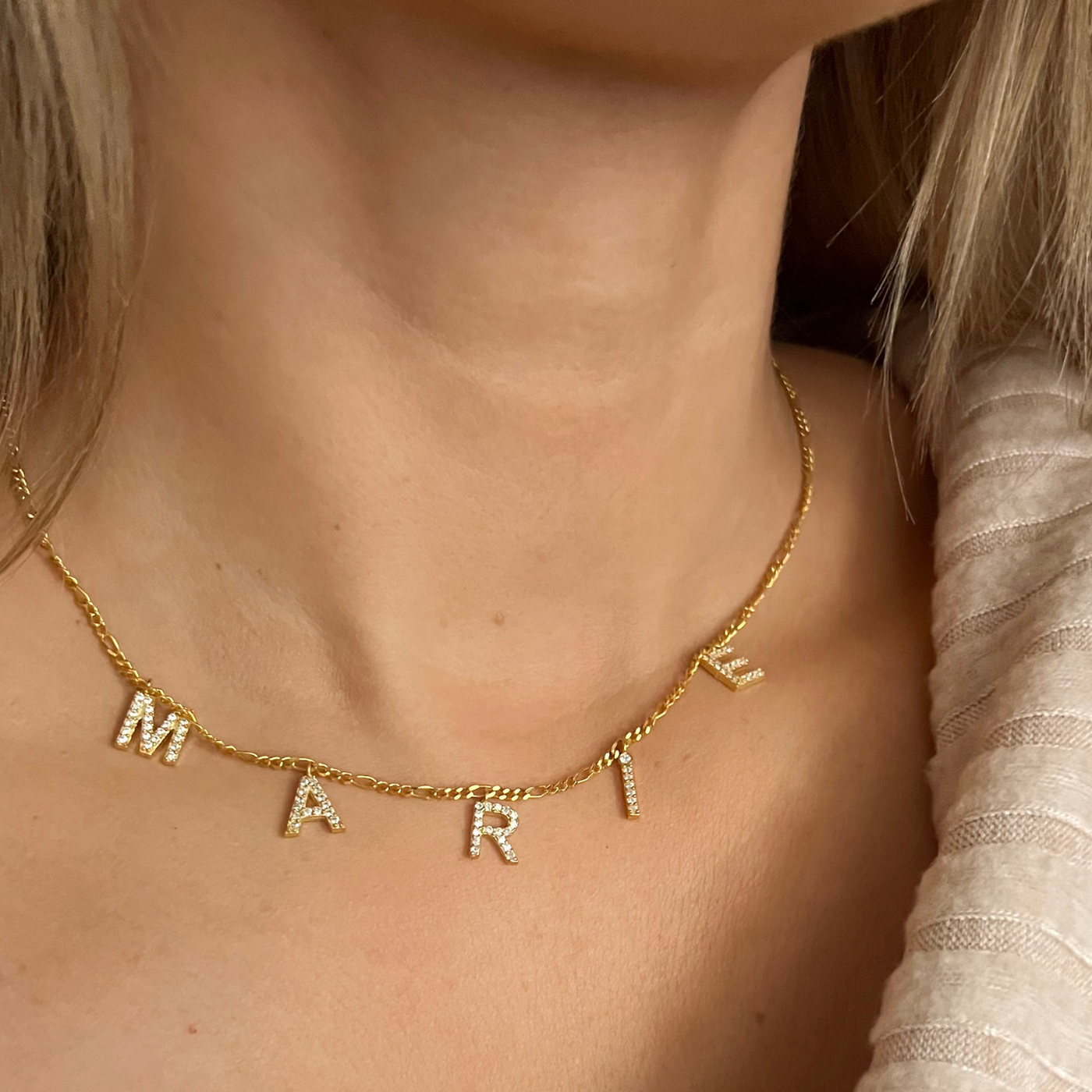 Buchstaben Choker mit Zirkonia