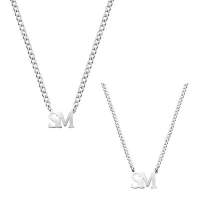 Couple Set Name Necklaces with Letters