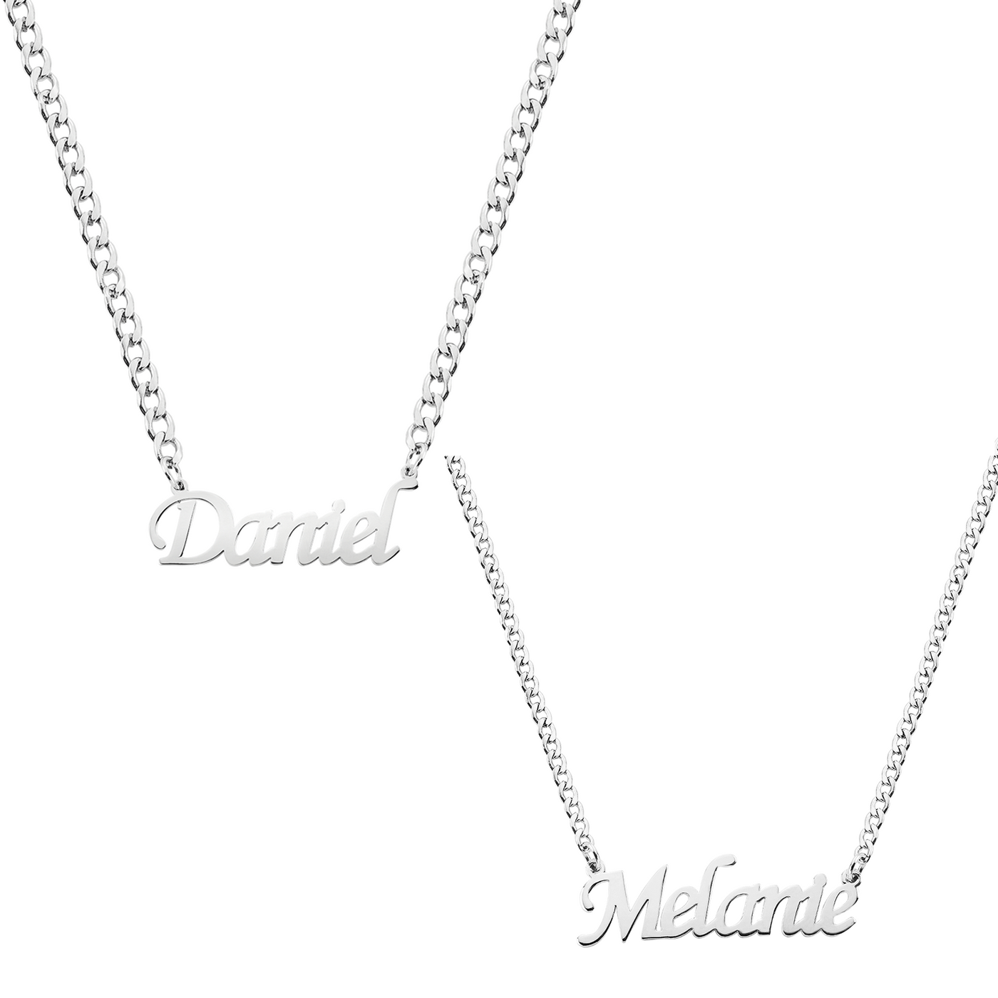 Couple Set Name Necklaces - Var. Monotype