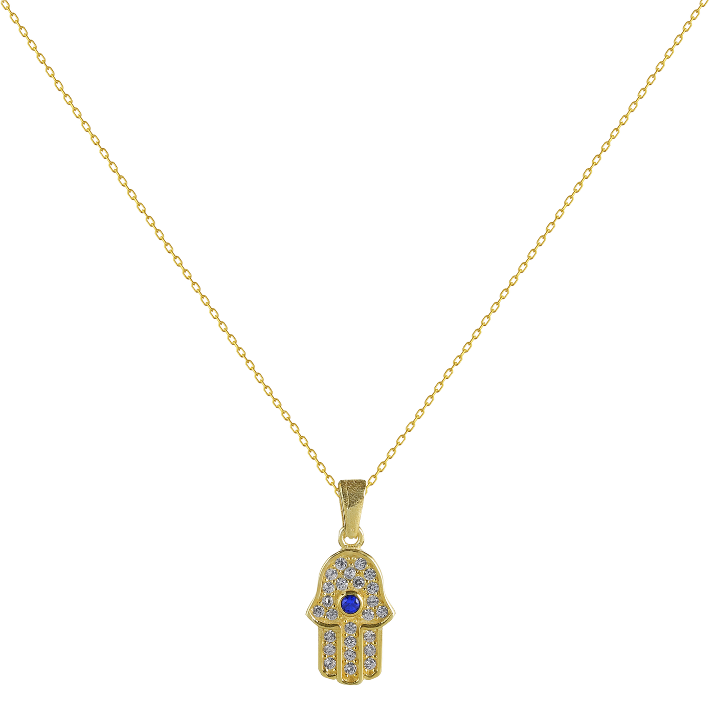 Necklace of Fatima's hand with zirconia