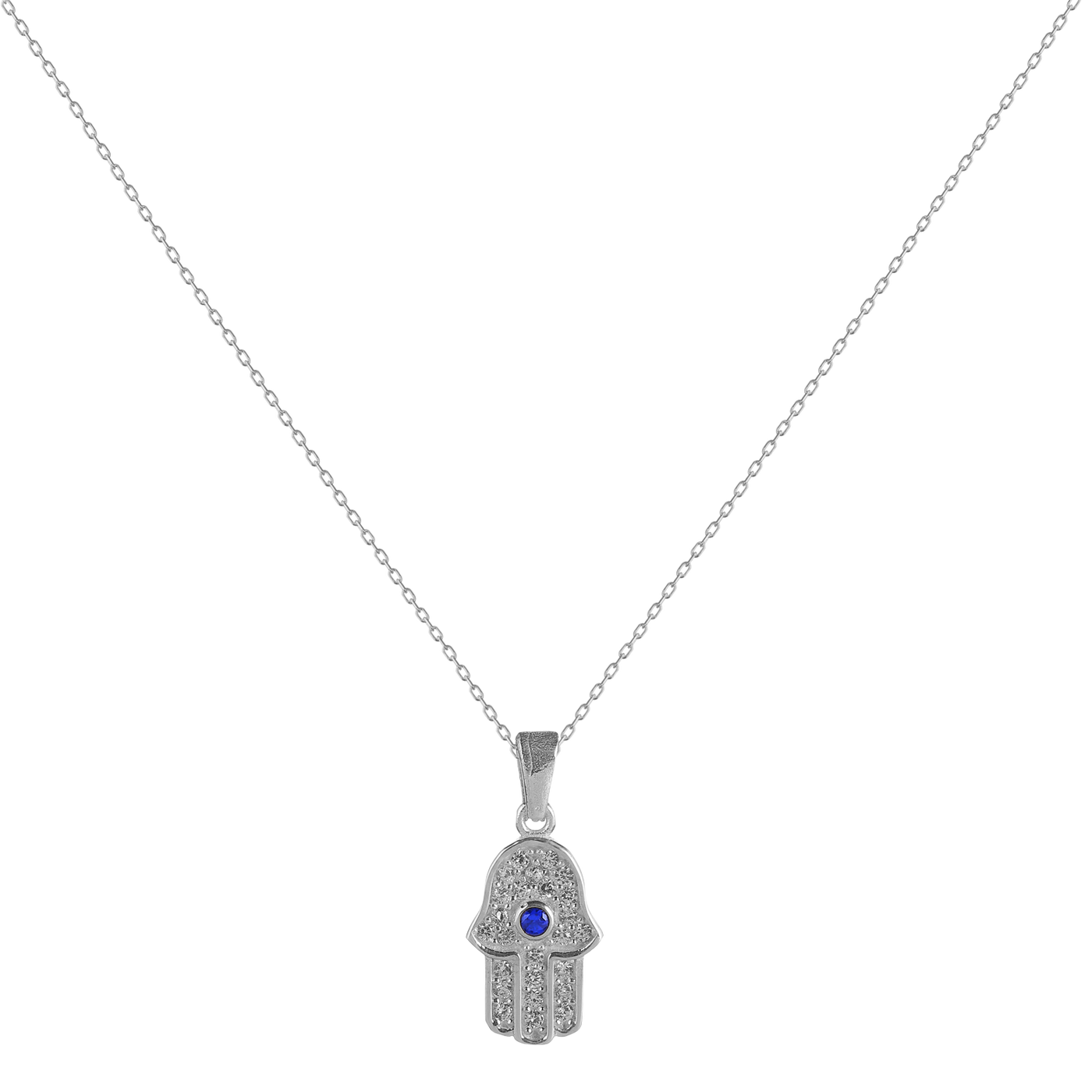 Necklace of Fatima's hand with zirconia