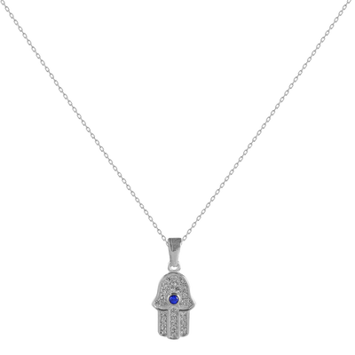Necklace of Fatima's hand with zirconia