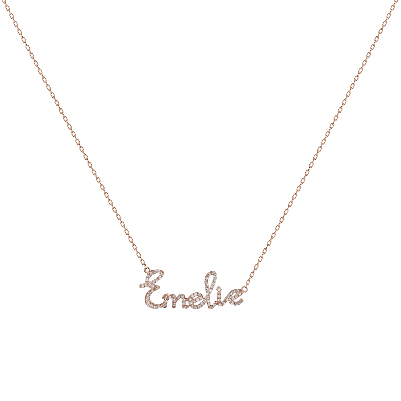 Namenskette Glow mit Zirkonia