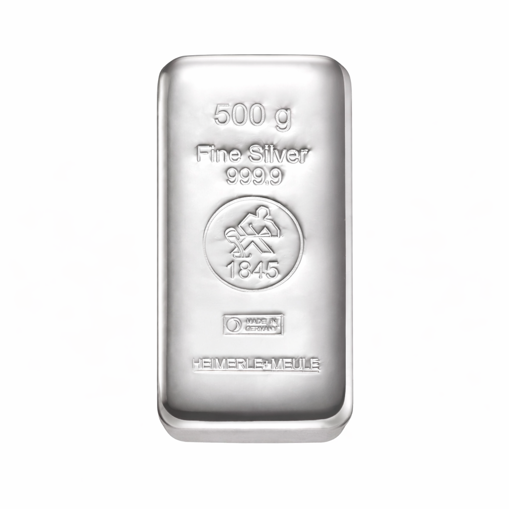 Silberbarren 500 g. gegossen
