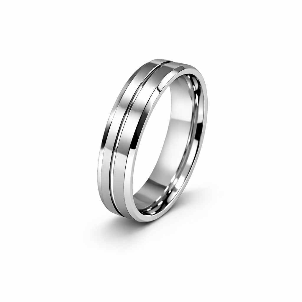 925er Silber Trauring Herren - Duo 5mm