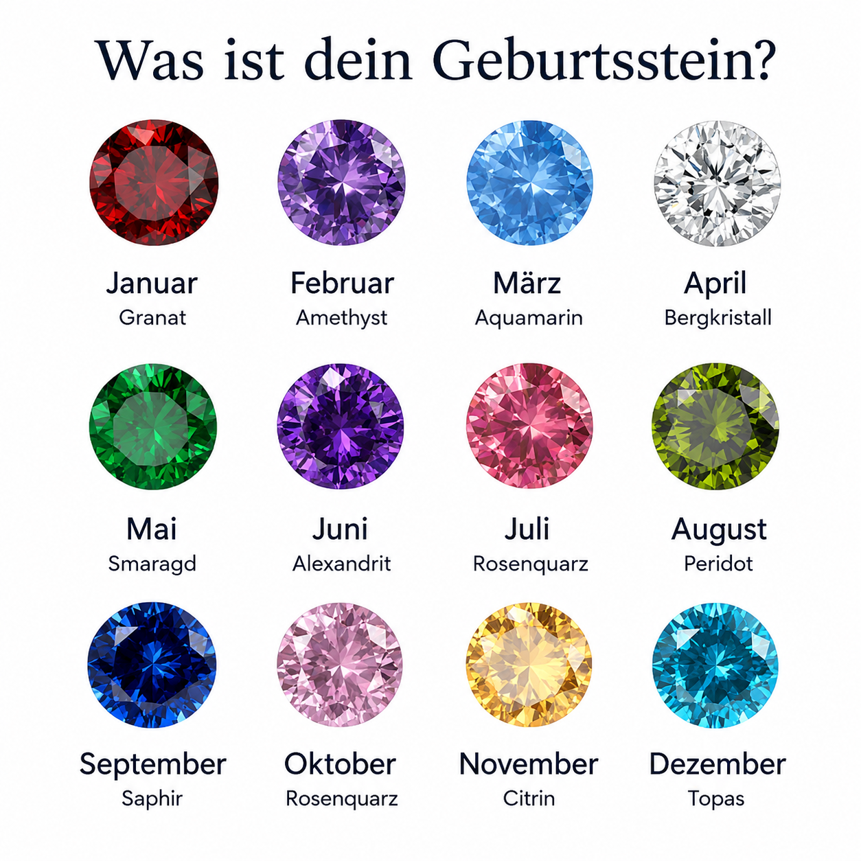 Birthstone Dia Halskette