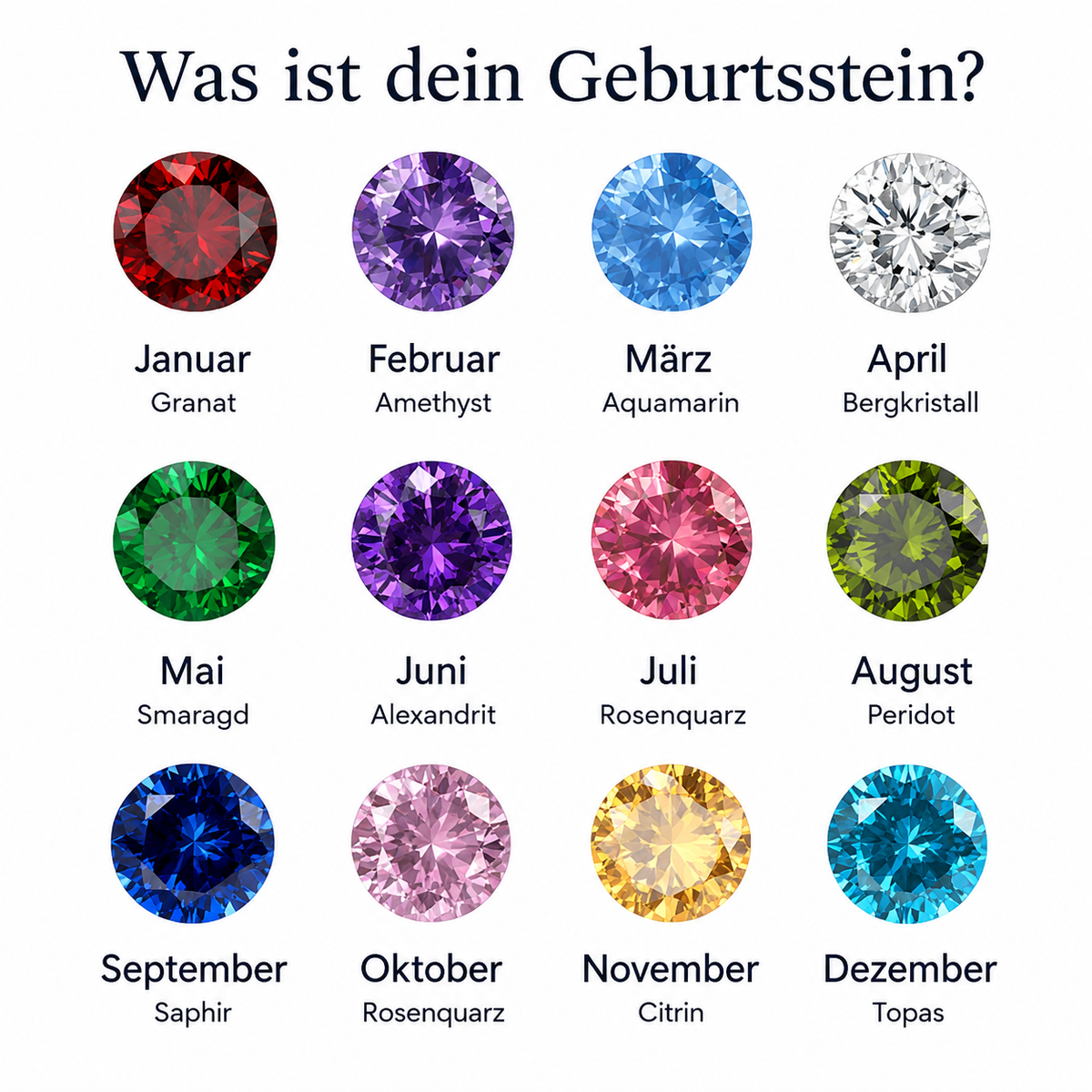 Birthstone Dia Halskette
