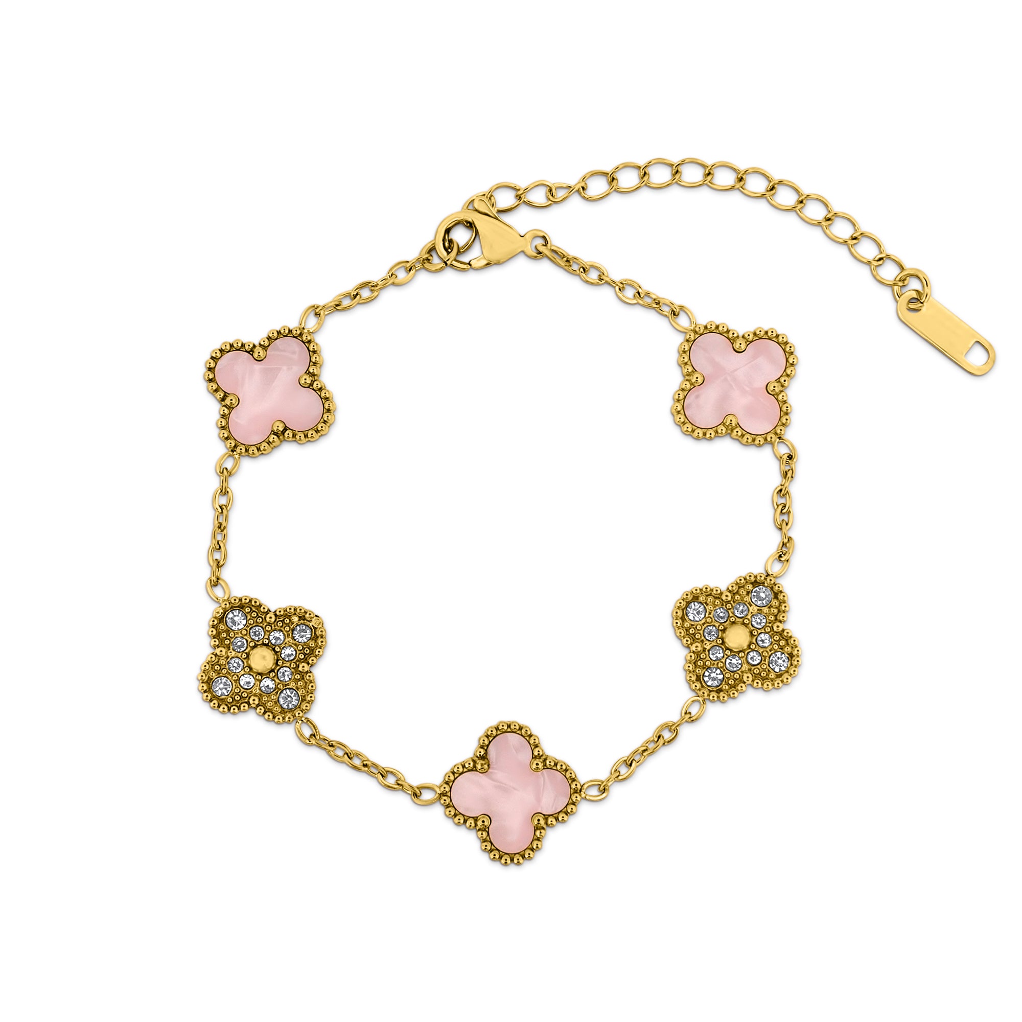 Sparkling Pink Leaf Armband