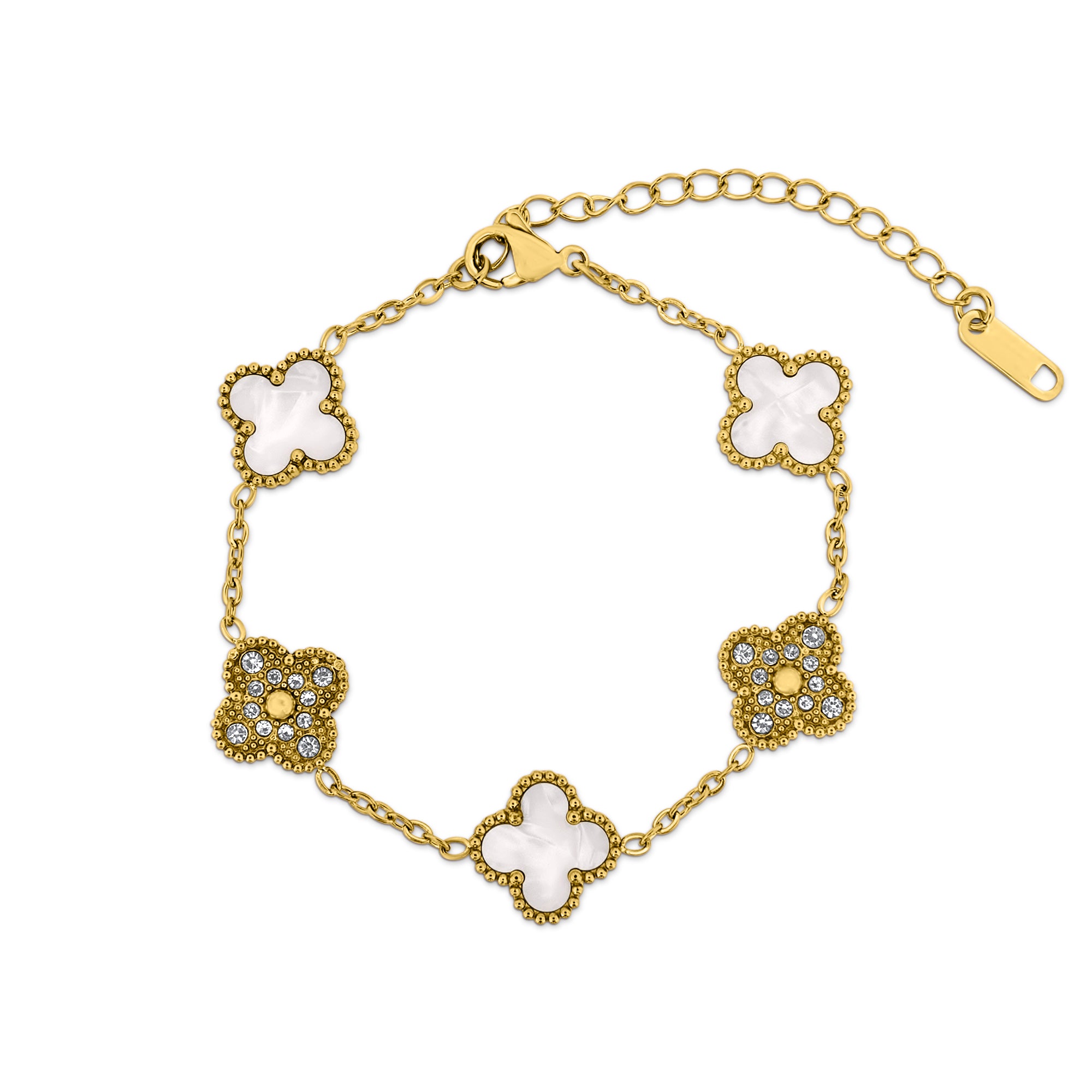 Sparkling Cream Leaf Armband