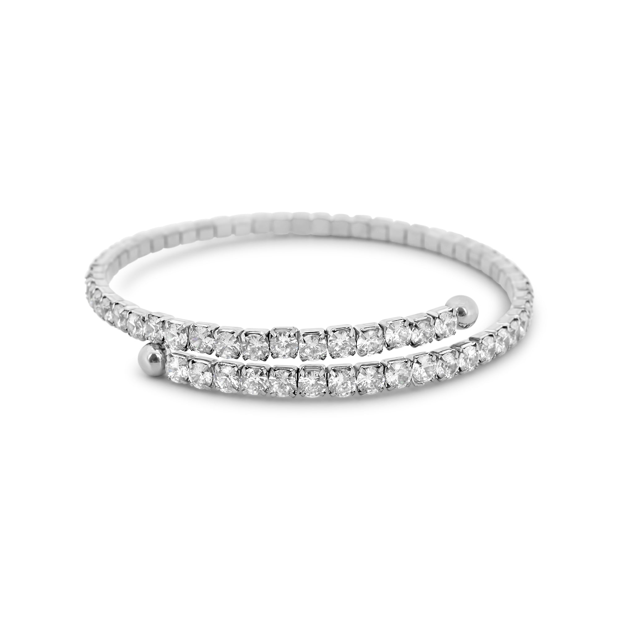 Bracelet jonc en zircone givrée