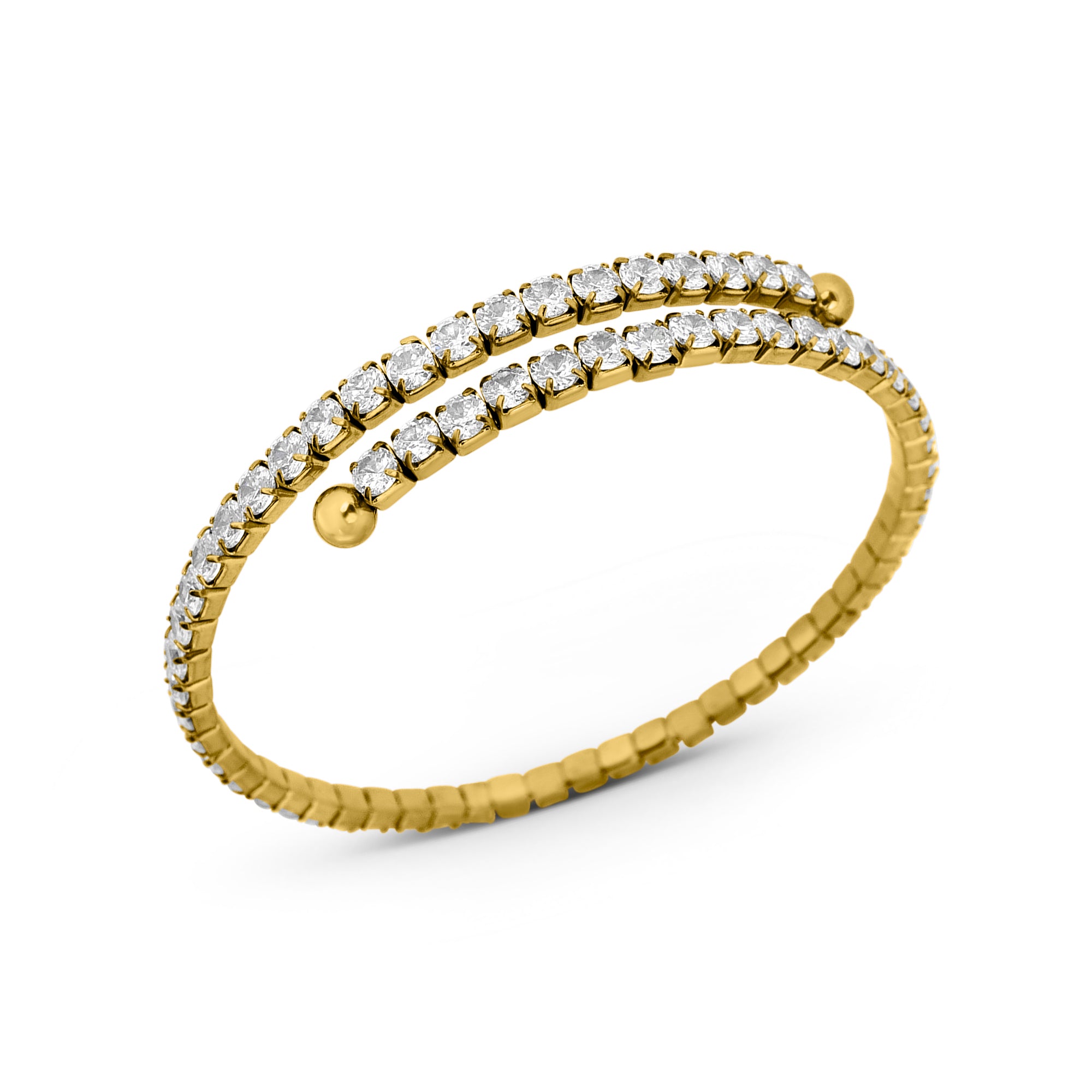 Bracelet jonc en zircone givrée