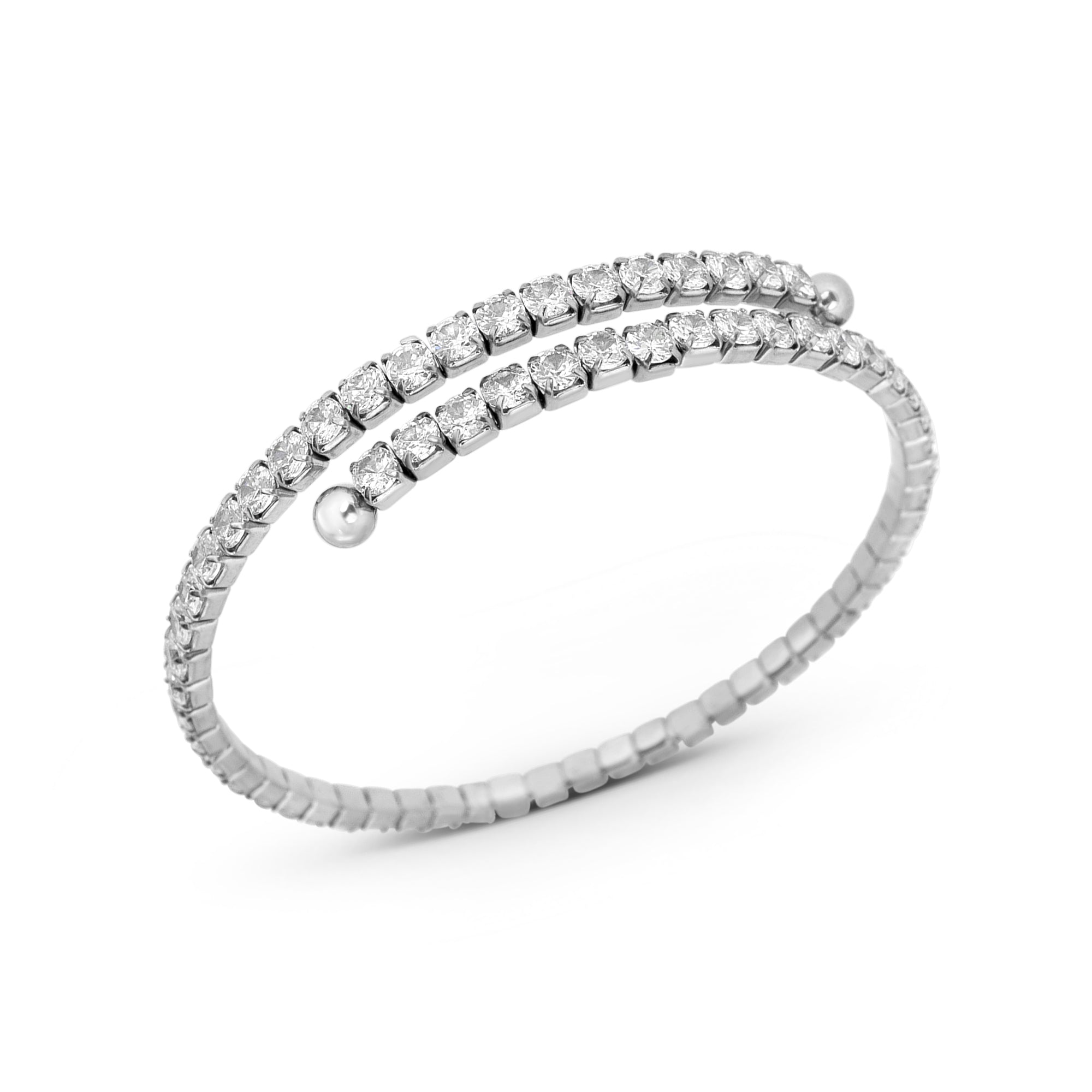 Bracelet jonc en zircone givrée
