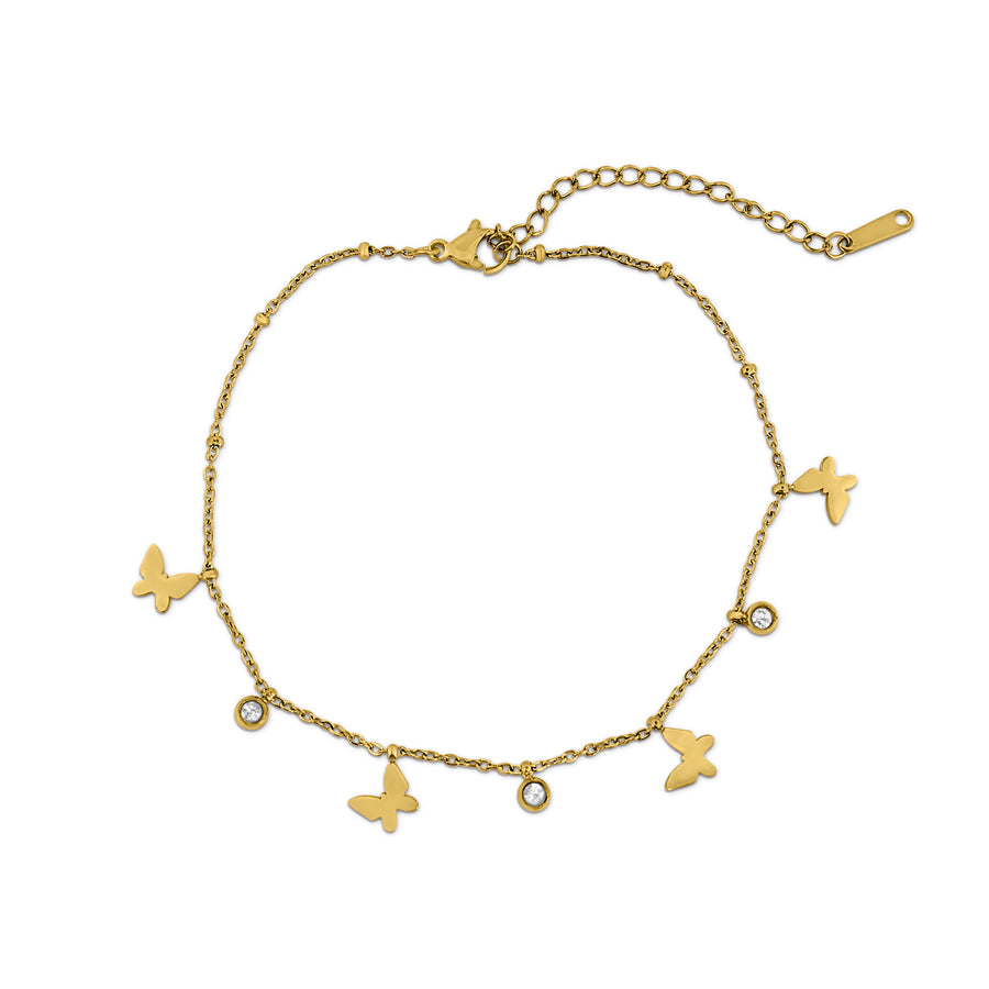 Bracelet de cheville papillon secret
