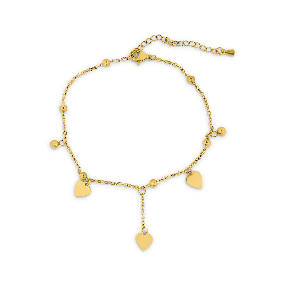 Bracelet de cheville cœur intemporel