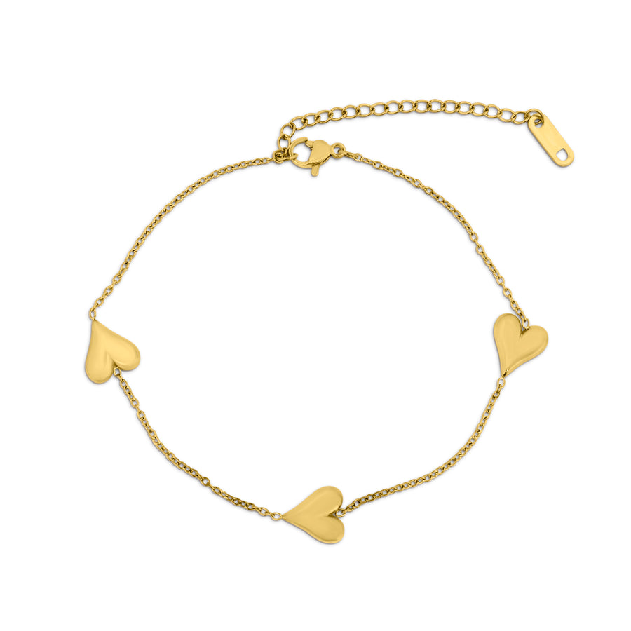 Bracelet de cheville en forme de cœur audacieux