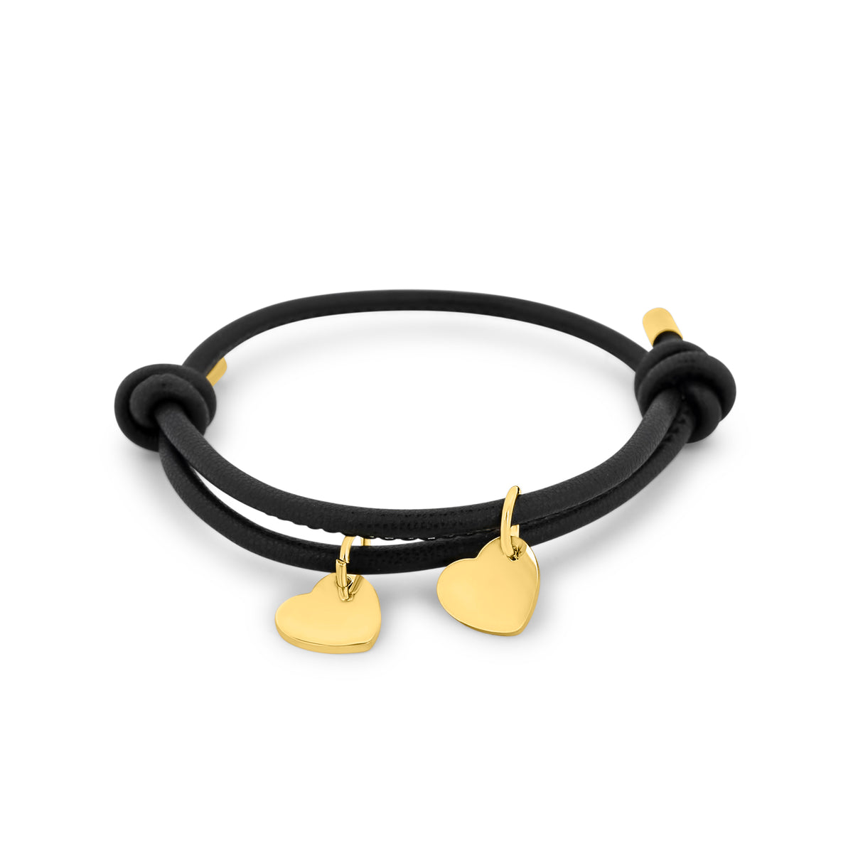 Bracelet cordon gravé en forme de cœur