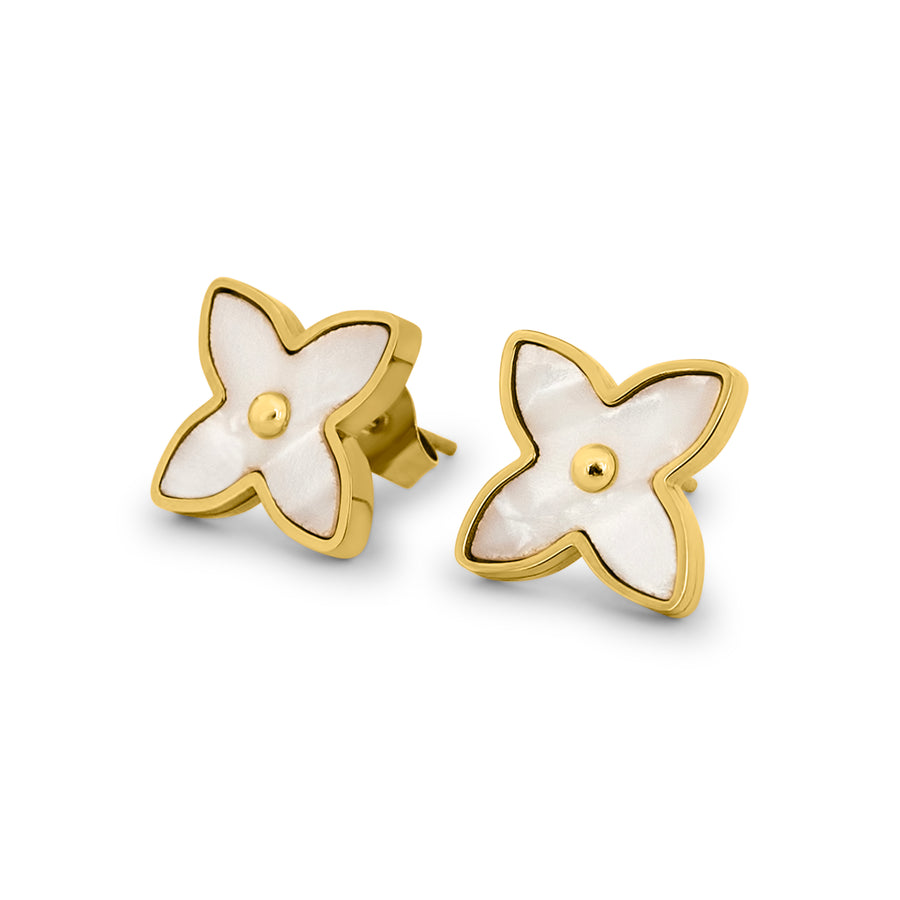 Boucles d'oreilles à fleurs brillantes