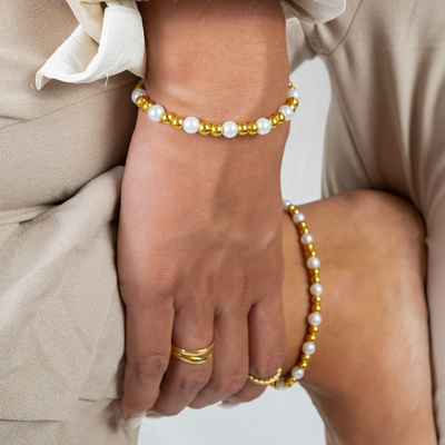 Fußkette Golden Pearls