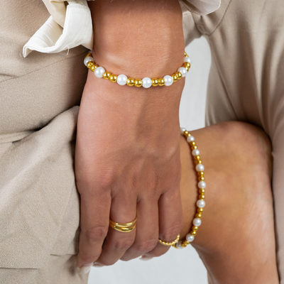 Bracelet Golden Pearls