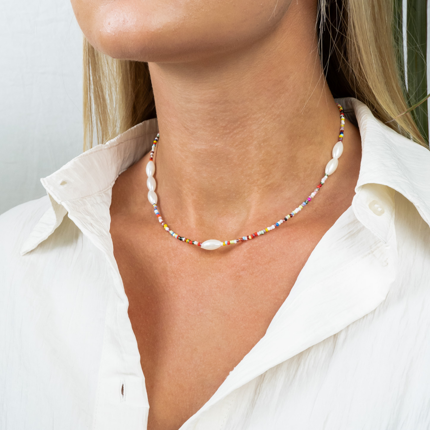 Halskette Ibiza mit Perlen