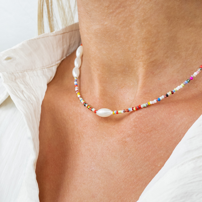 Halskette Ibiza mit Perlen