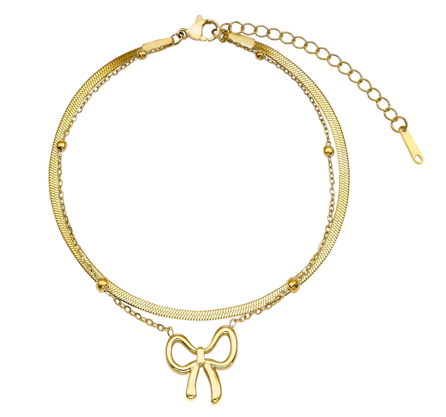 Bracelet de cheville torsadé en ruban