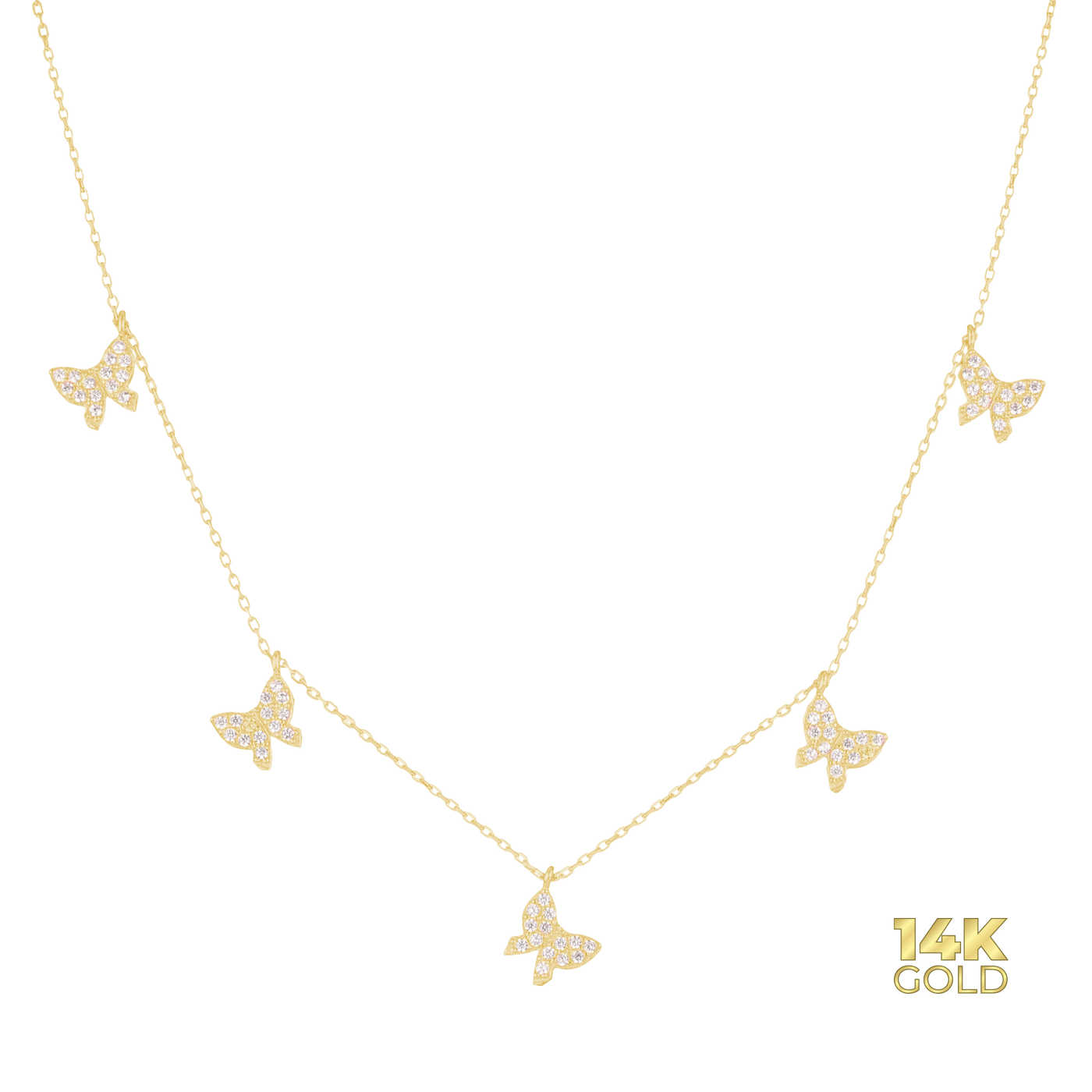 14K - 585 gold butterfly necklace