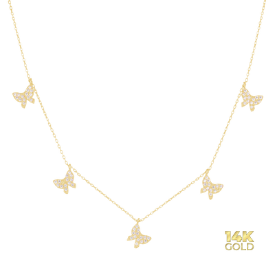 14K - 585 gold butterfly necklace