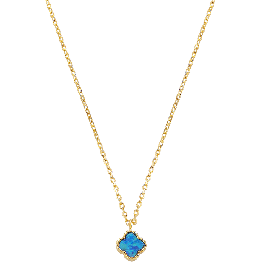 Mini Blue Leaf Halskette