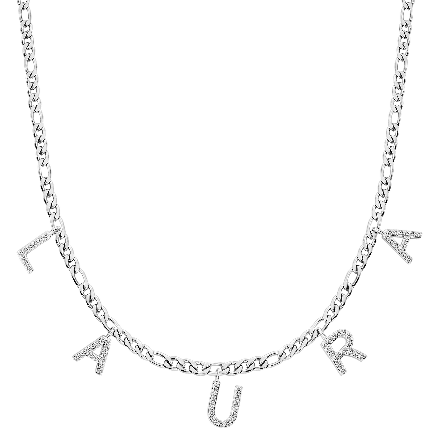 Letter choker with zirconia