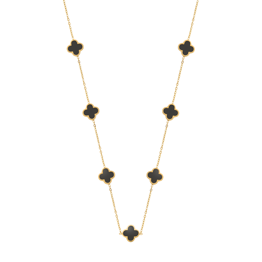 Collier à feuilles multiples noires