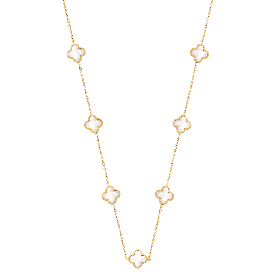 Collier à feuilles multiples crème