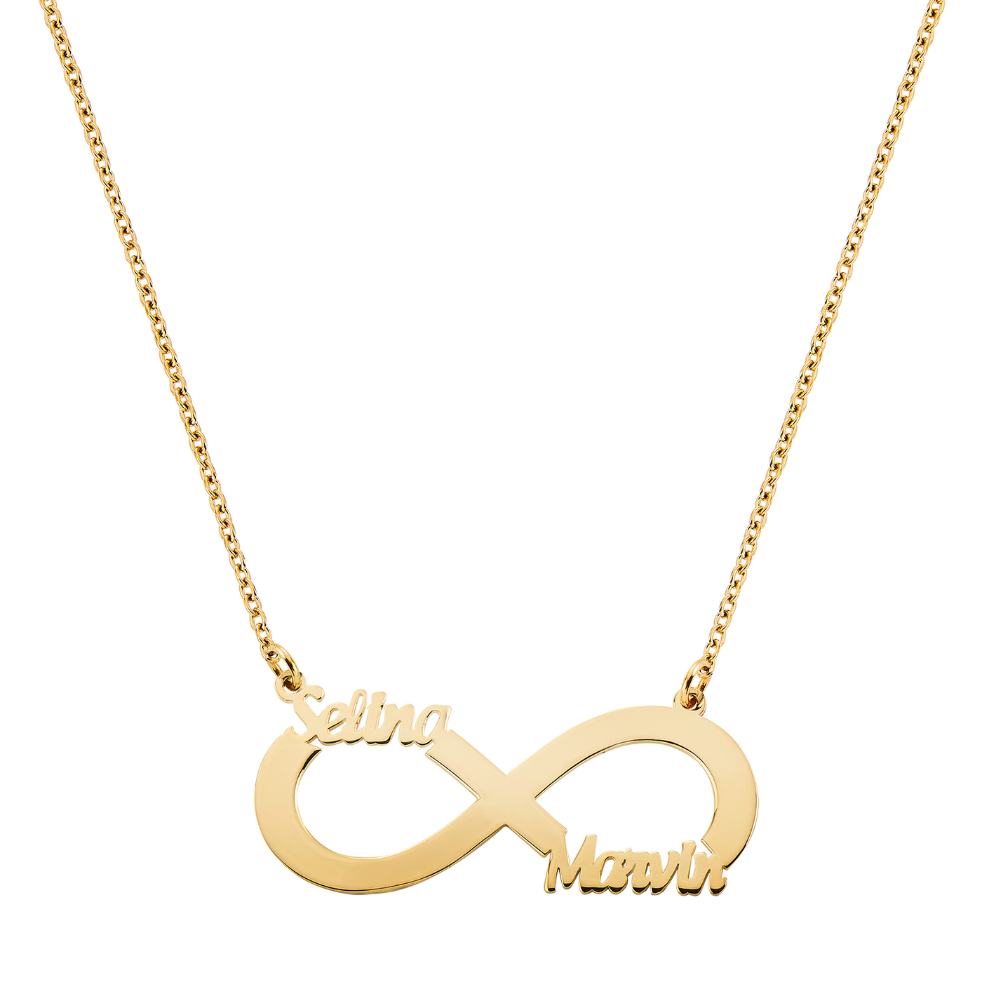 Infinity name necklace with name