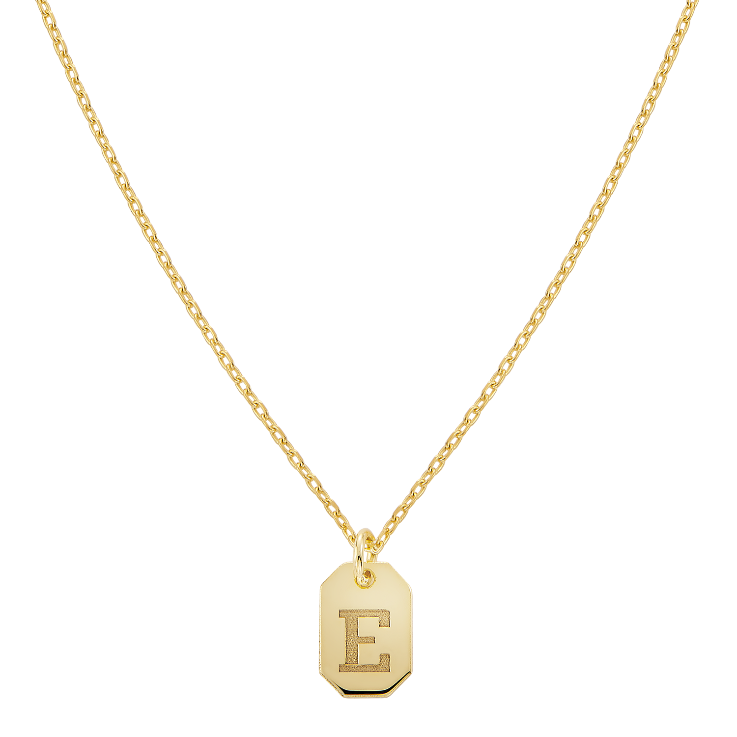 Tiny Plate Letter Halskette