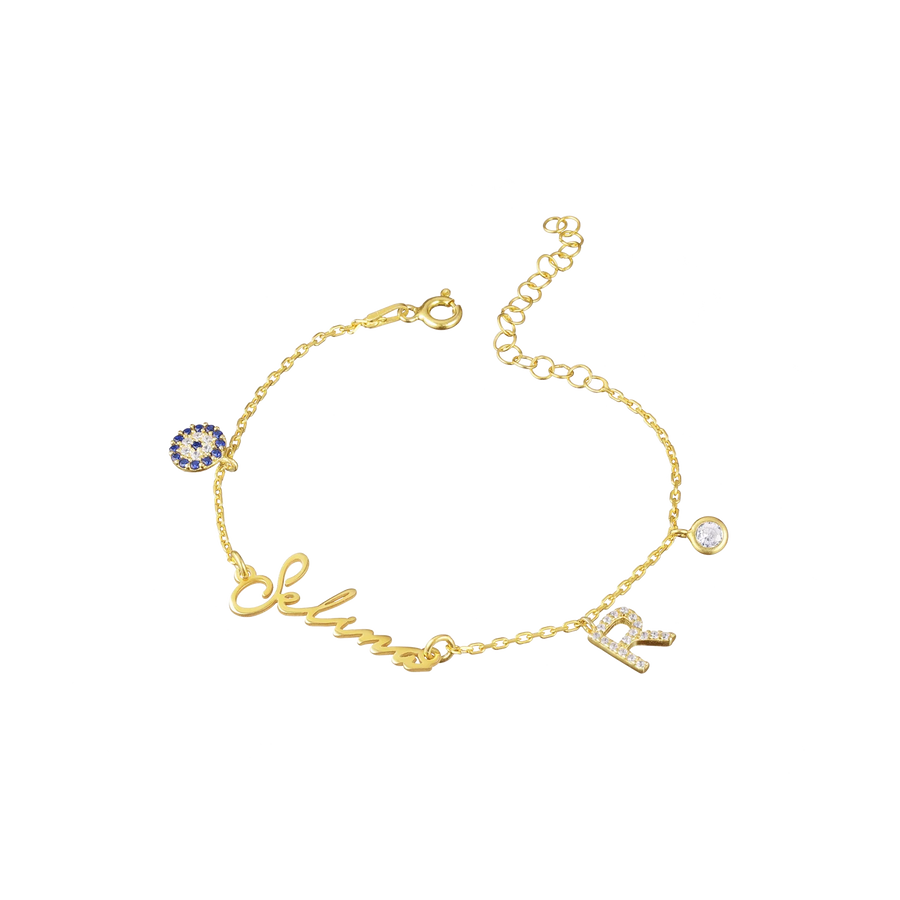 Namensarmband Notera mit Initial und Lucky Charm