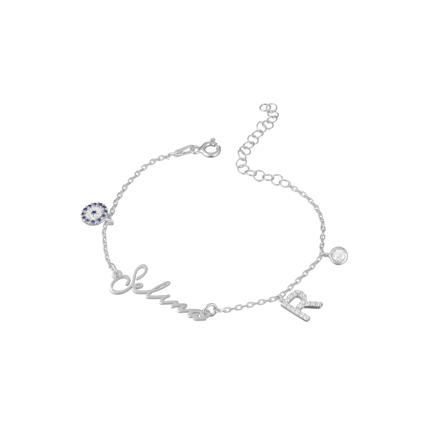 Name bracelet Notera with initial and Lucky Charm
