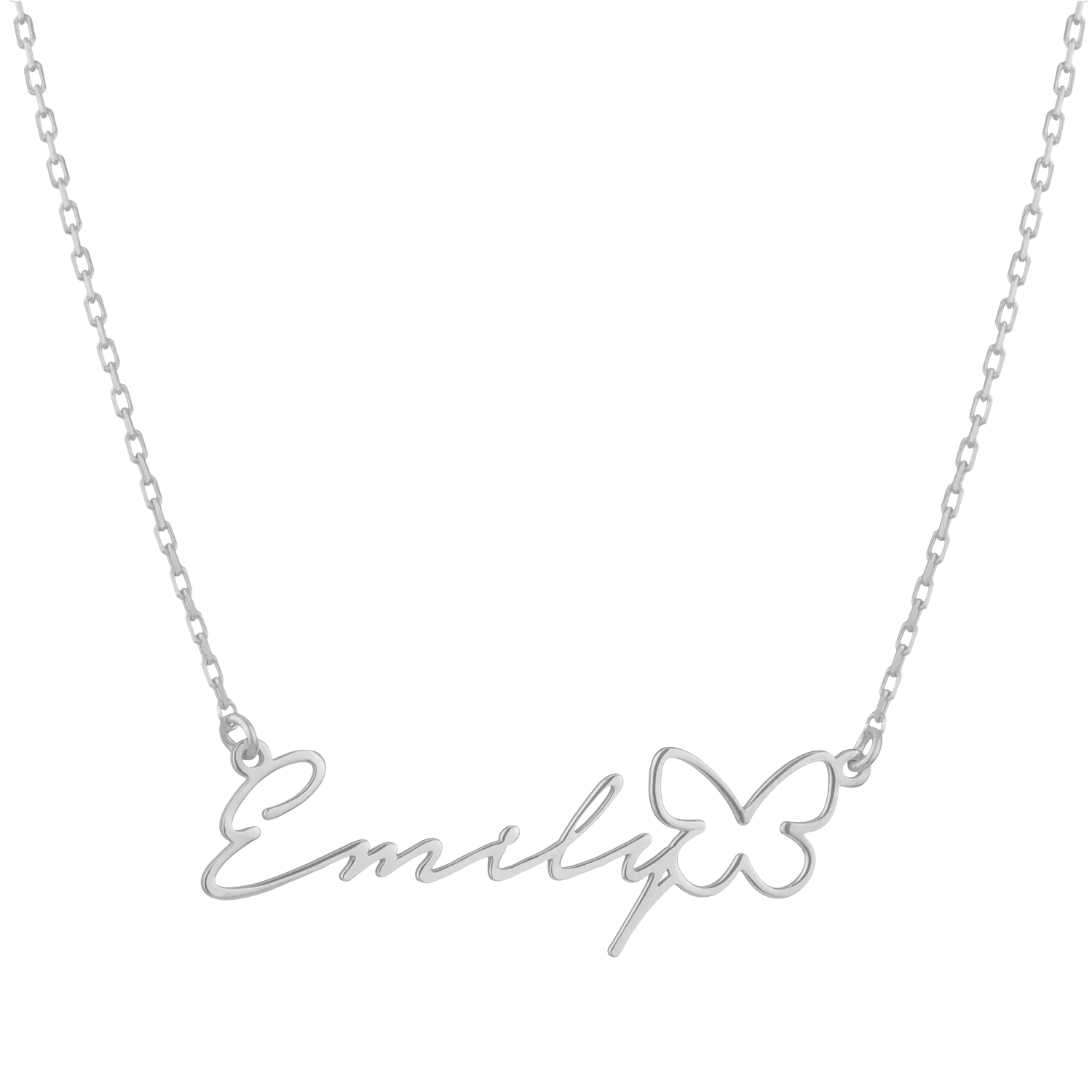Pure Butterfly name necklace