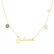 Name necklace Notera with initial and Lucky Charm