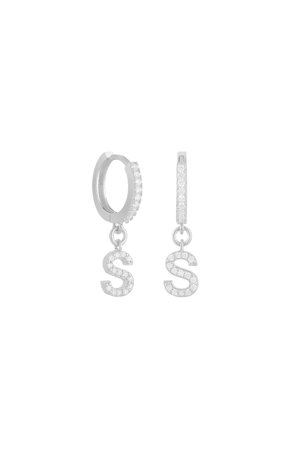 Earrings zirconia with letter