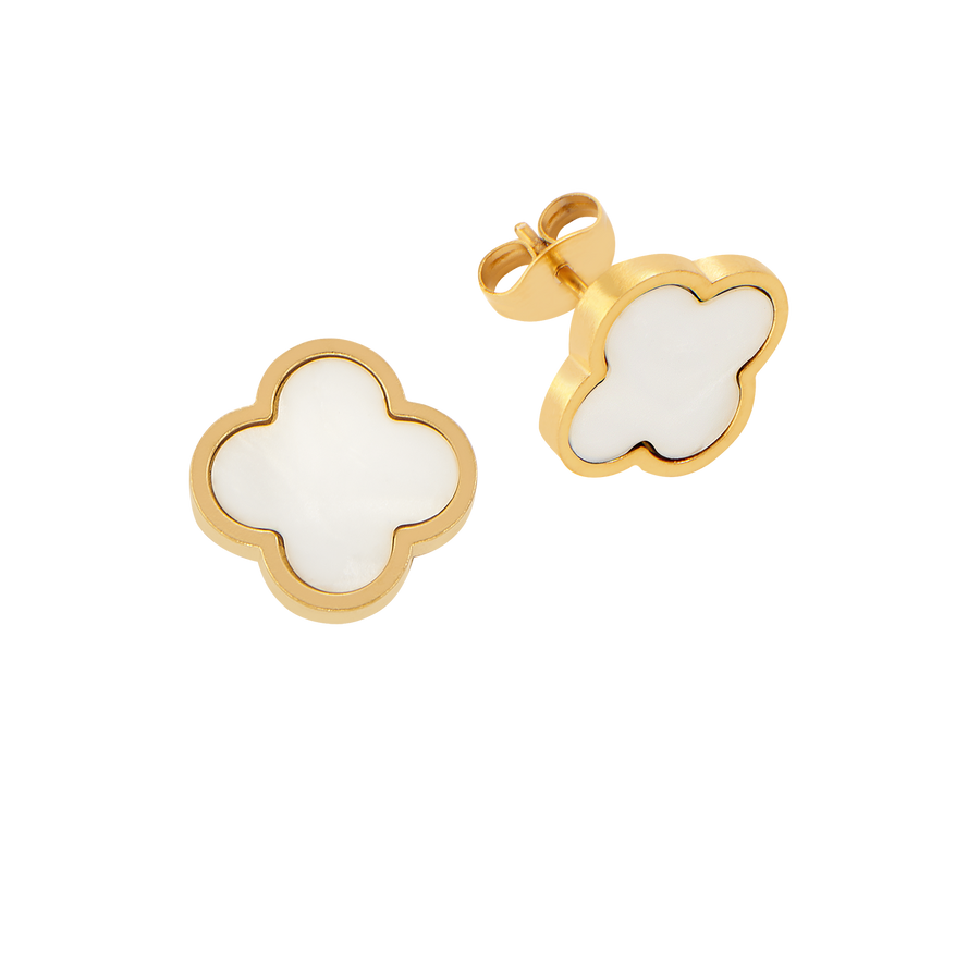 Boucles d'oreilles Feuille Blanche