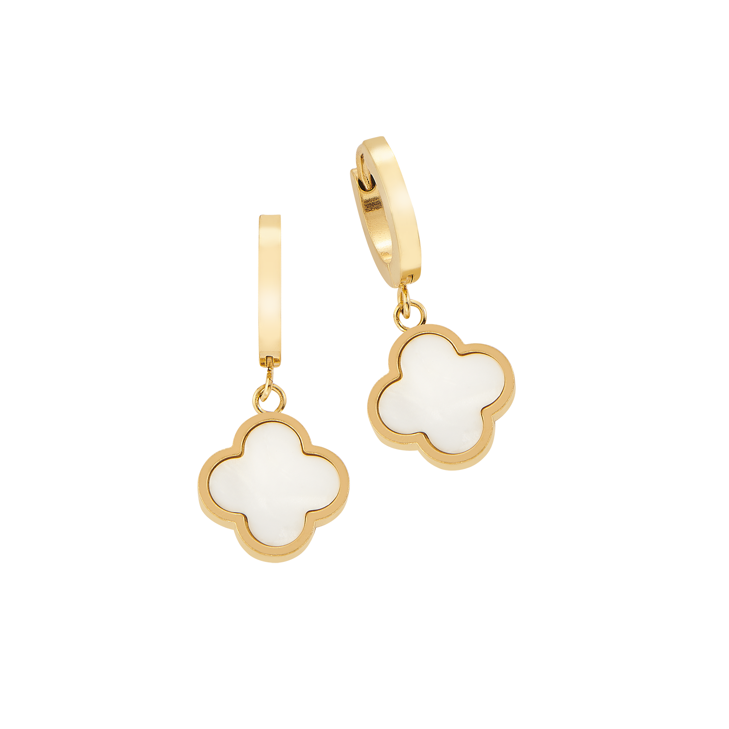 White Leaf Creole Ohrringe