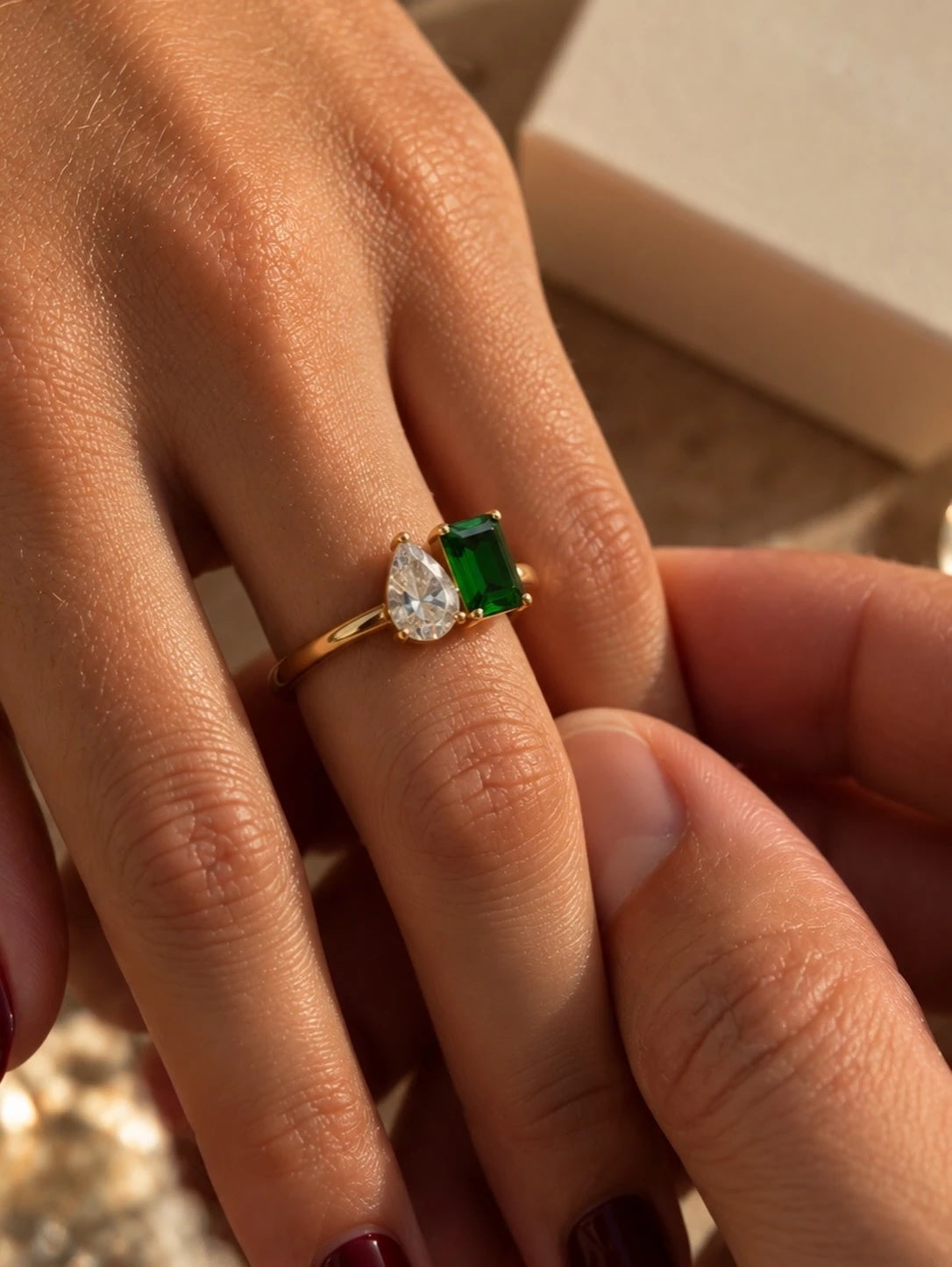 Ring mit 2 Geburtssteinen