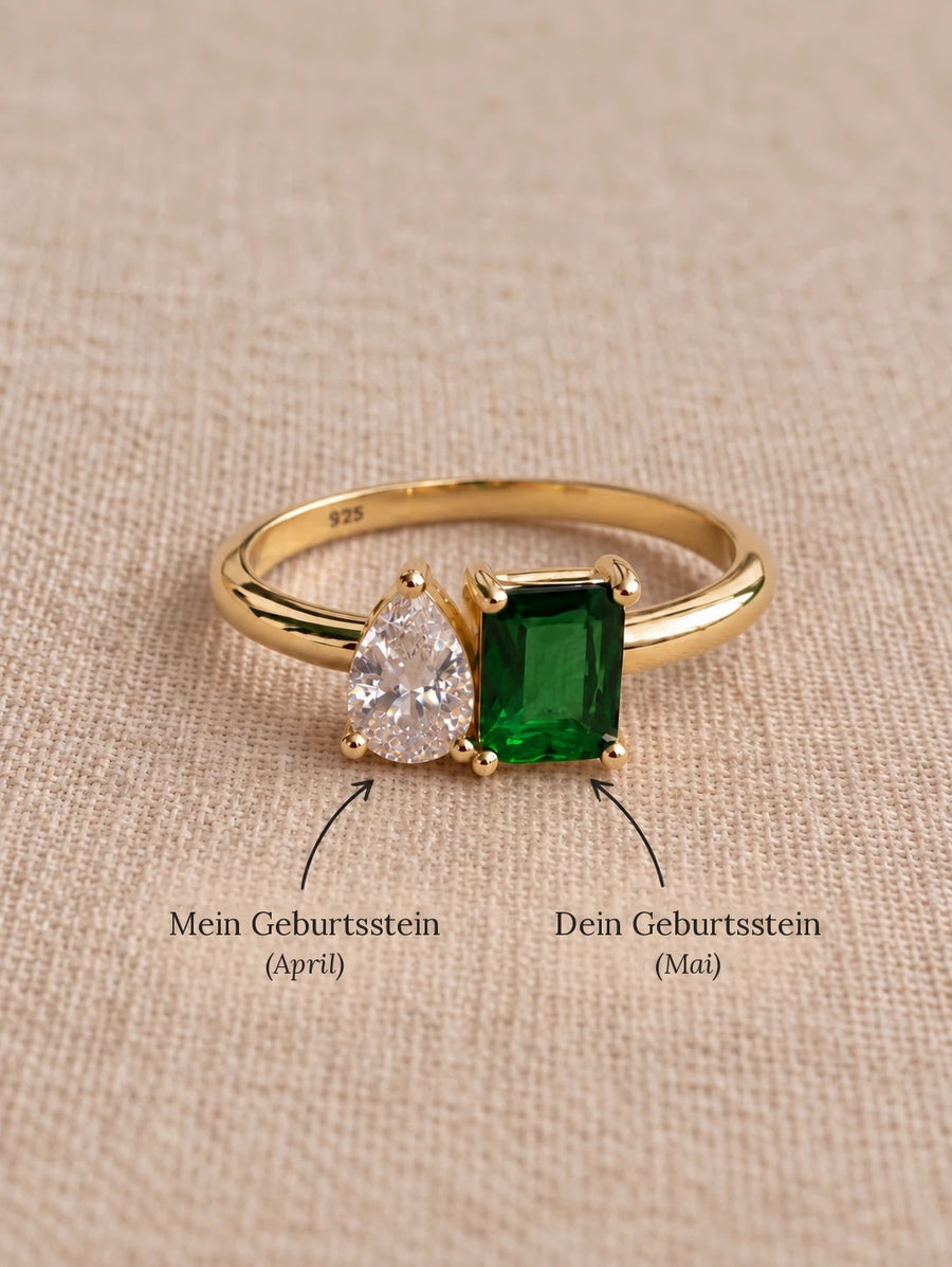 Ring mit 2 Geburtssteinen