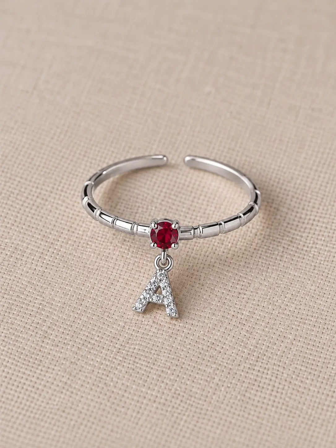 Ring mit Initial & Geburtsstein