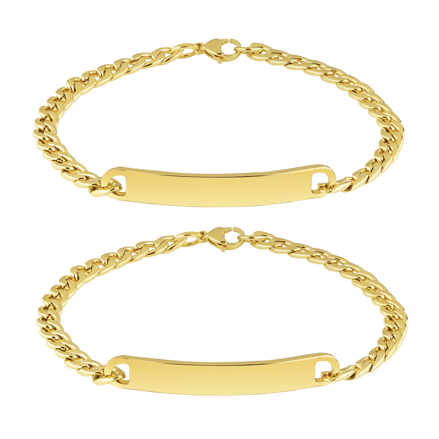 Golden ID partner bracelet with engraving (thin)