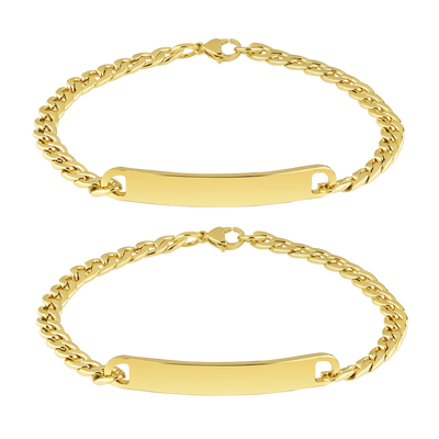 Golden ID partner bracelet with engraving (thin)