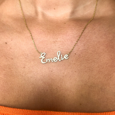 Namenskette Glow mit Zirkonia