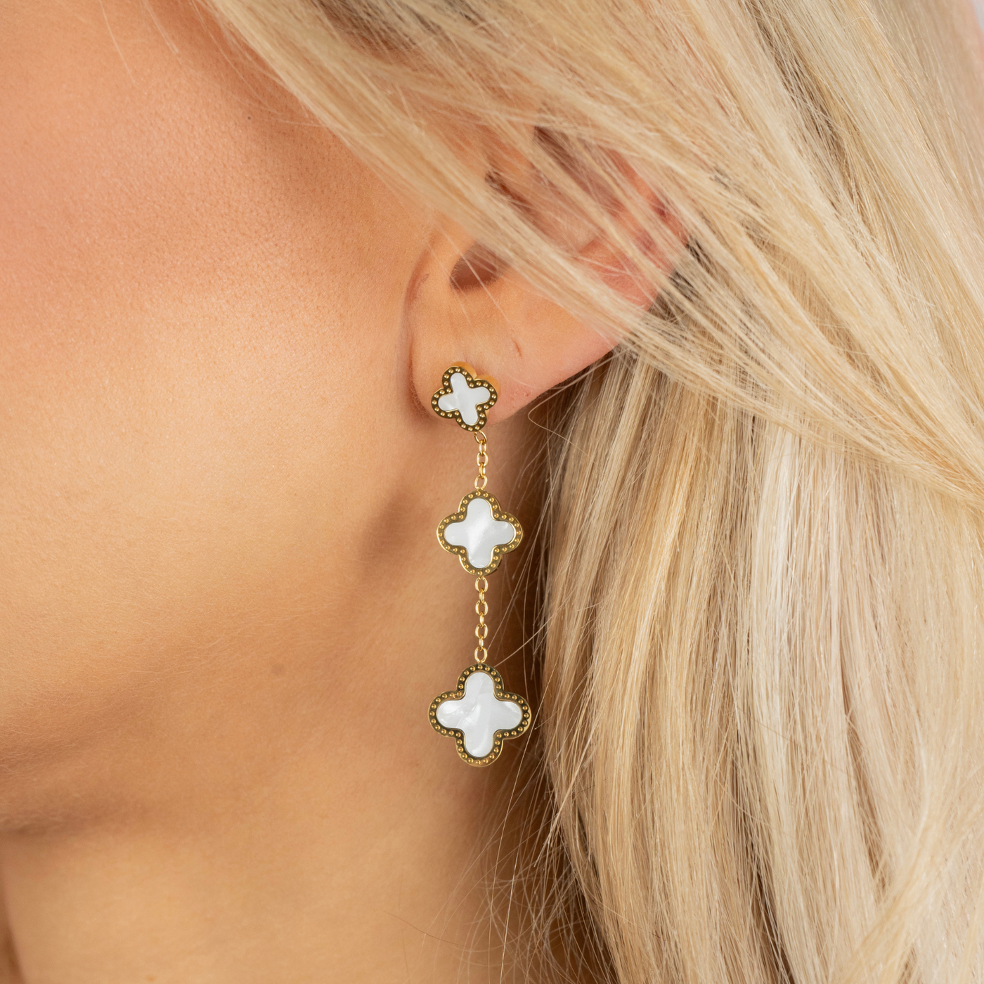 Earrings Seashell Clover